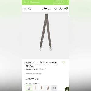 Longchamp Le Pliage Xtra Strap - grey